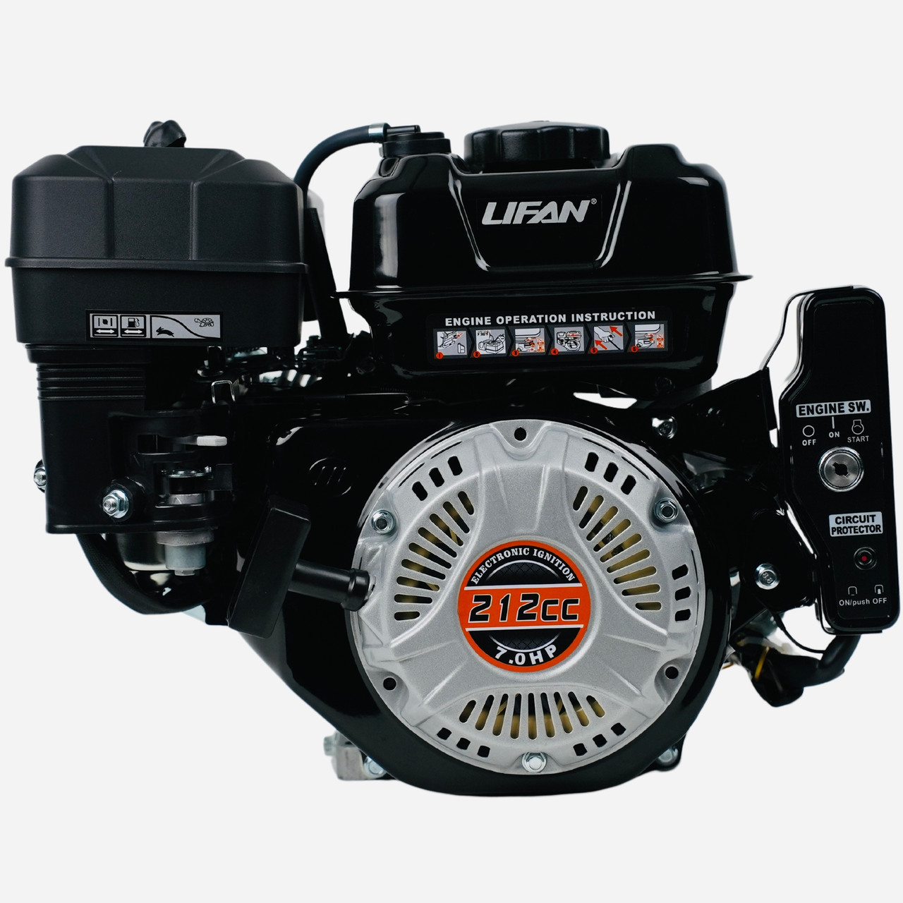 Lifan 212cc Electric Start Engine, 7 HP 3/4″ Horizontal Shaft Gasoline Engine for Go-karts and Minibikes - Image 3